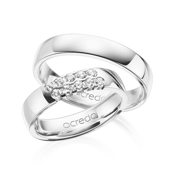 Set in witgoud 14 kt. met in totaal 0,4 ct. Briljant tw,vs van acredo - A-1323-1