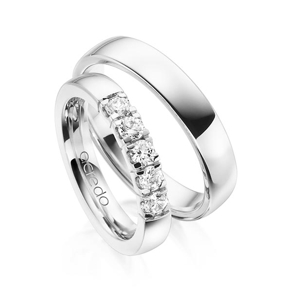 Set in witgoud 14 kt. met in totaal 0,55 ct. Briljant tw,vs van acredo - A-1318-1