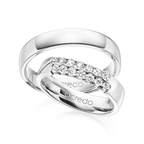 Set in witgoud 14 kt. met in totaal 0,56 ct. Briljant tw,vs van acredo - A-1322-1