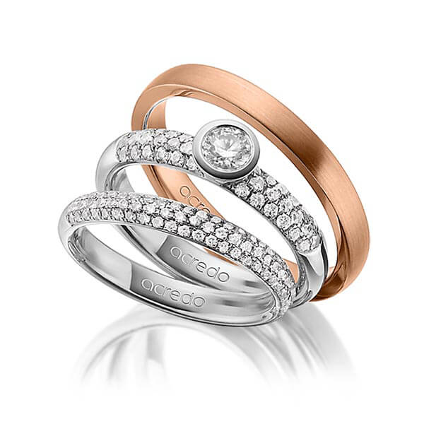 Set in witgoud 14 kt. met in totaal 0,99 ct. Briljant & Briljanten tw/si tw,vs van acredo