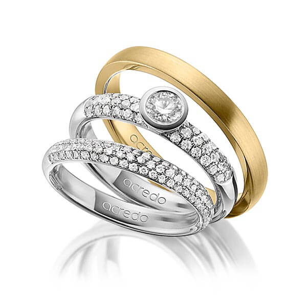 Set in witgoud 14 kt. met in totaal 0,99 ct. Briljant & Briljanten tw/si tw,vs van acredo