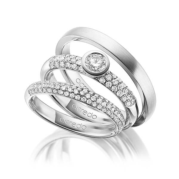 Set in witgoud 14 kt. met in totaal 0,99 ct. Briljant & Briljanten tw/si tw,vs van acredo