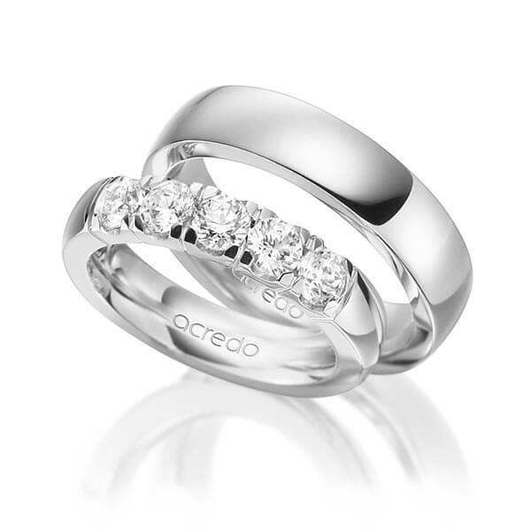 Set in witgoud 14 kt. met in totaal 1,25 ct. Briljant tw,vs van acredo - A-1584-1 Set in witgoud 14 kt. met in totaal 1,25 ct. Briljant tw,vs van acredo - A-1584-1