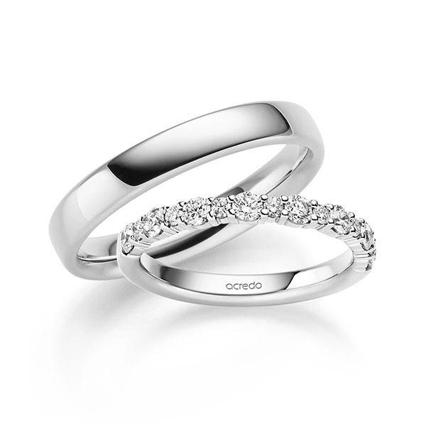 Set in witgoud 14 kt. met in totaal 1,2 ct. tw/si van acredo Set in witgoud 14 kt. met in totaal 1,2 ct. tw/si van acredo