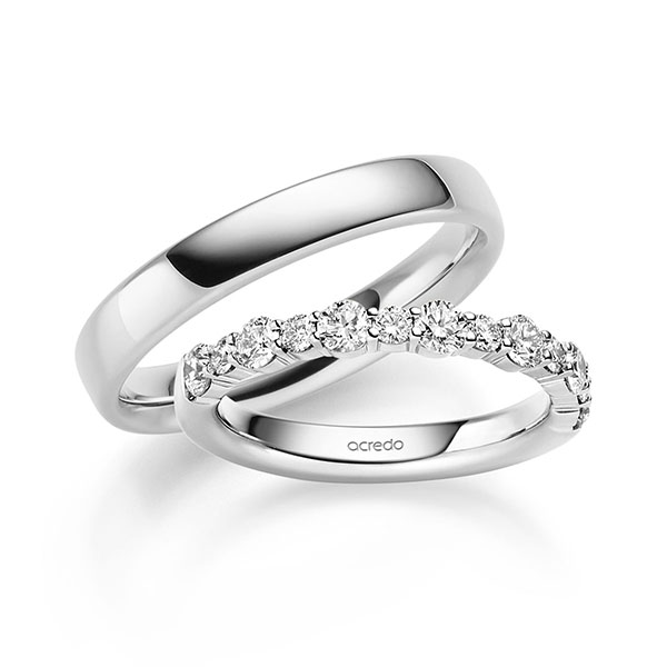 Set in witgoud 14 kt. met in totaal 1,88 ct. tw/si van acredo