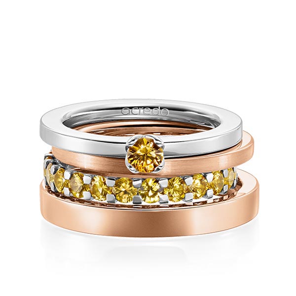 Set in witgoud 14 kt. met in totaal 2,32 ct. Briljant Saffier Geel van acredo - A-1987-6 Set in witgoud 14 kt. met in totaal 2,32 ct. Briljant Saffier Geel van acredo - A-1987-6