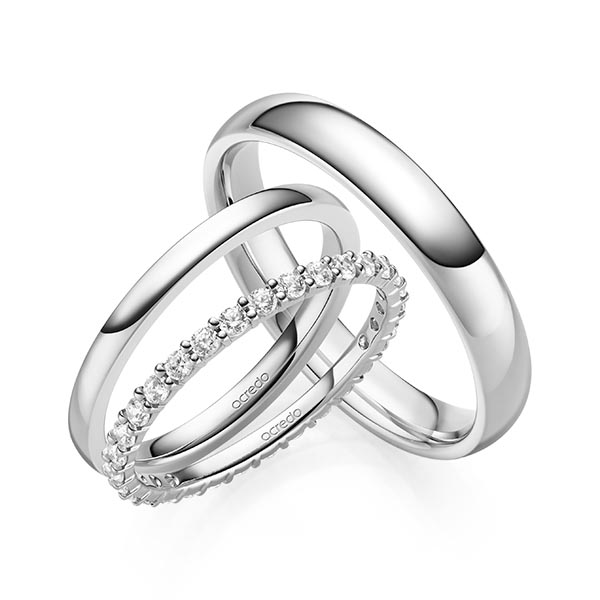Set in witgoud 14 kt. volledig gezet met in totaal 0,62 ct. Briljant tw/si van acredo - A-2081-1 Set in witgoud 14 kt. volledig gezet met in totaal 0,62 ct. Briljant tw/si van acredo - A-2081-1