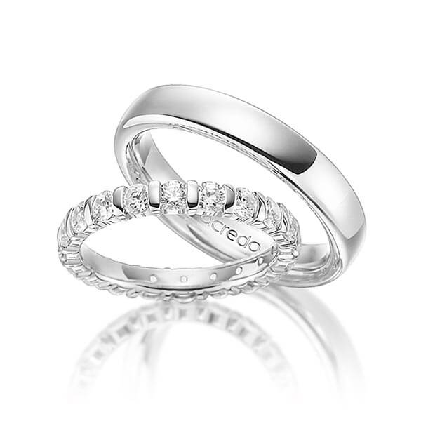 Set in witgoud 14 kt. volledig gezet met in totaal 2 ct. Briljant tw,vs van acredo - A-1549-1 Set in witgoud 14 kt. volledig gezet met in totaal 2 ct. Briljant tw,vs van acredo - A-1549-1
