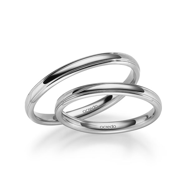 Set Klassieke trouwringen in 600 Platinahoudend metaal (60%) van acredo - S-1281-6 Set Klassieke trouwringen in 600 Platinahoudend metaal (60%) van acredo - S-1281-6