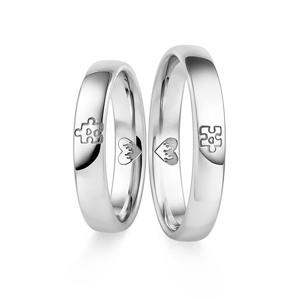 Set klassieke trouwringen in 600 Platinahoudend metaal (60%) van acredo - S-1508-2