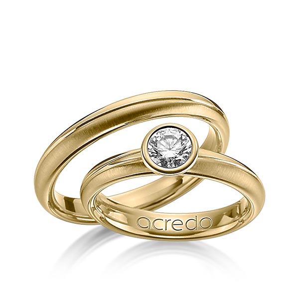 Set Klassieke trouwringen in geelgoud 14 kt. met 0,5 ct. Briljanten tw/si van acredo