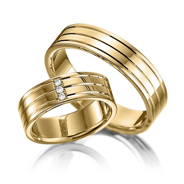 Set Klassieke trouwringen in geelgoud 14 kt. met in totaal 0,045 ct. Briljant tw/si van Eternal Touch - Y-1108-4 Set Klassieke trouwringen in geelgoud 14 kt. met in totaal 0,045 ct. Briljant tw/si van Eternal Touch - Y-1108-4