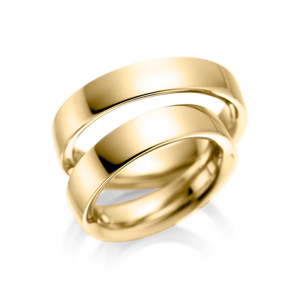 Set klassieke trouwringen in geelgoud 14 kt. van acredo - A-1078-5