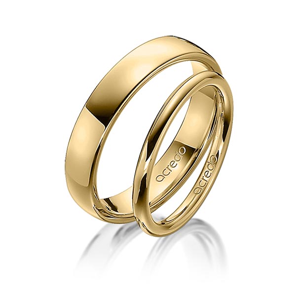 Set klassieke trouwringen in geelgoud 14 kt. van acredo - A-1369-2