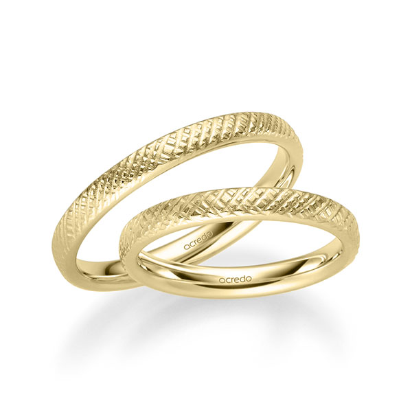 Set klassieke trouwringen in geelgoud 14 kt. van acredo Set klassieke trouwringen in geelgoud 14 kt. van acredo