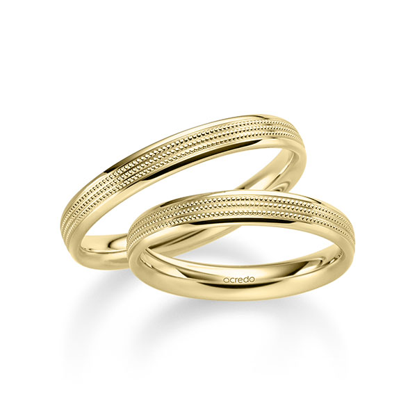 Set Klassieke trouwringen in geelgoud 14 kt. van acredo