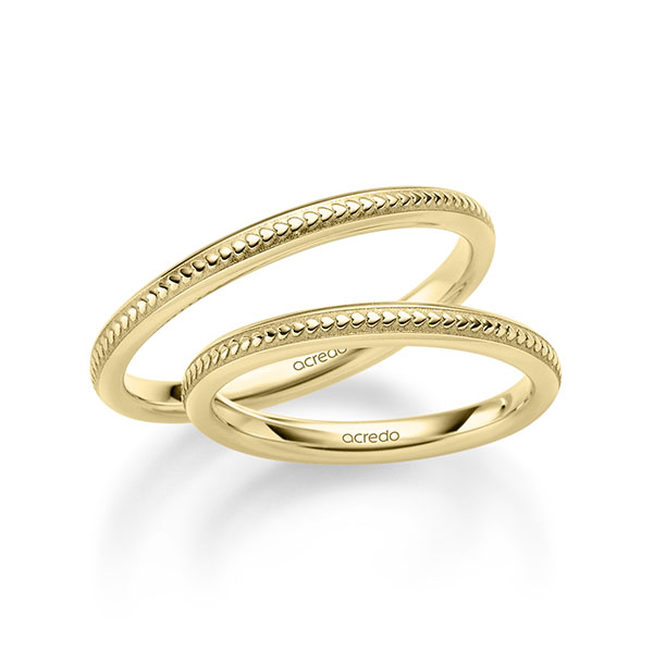 Set Klassieke trouwringen in geelgoud 14 kt. van acredo Set Klassieke trouwringen in geelgoud 14 kt. van acredo