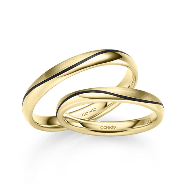 Set Klassieke trouwringen in geelgoud 14 kt. van acredo