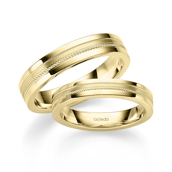 Set Klassieke trouwringen in geelgoud 14 kt. van acredo - S-1336-4