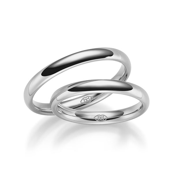 Set Klassieke trouwringen in grijsgoud 14 kt. - NP-1160-5