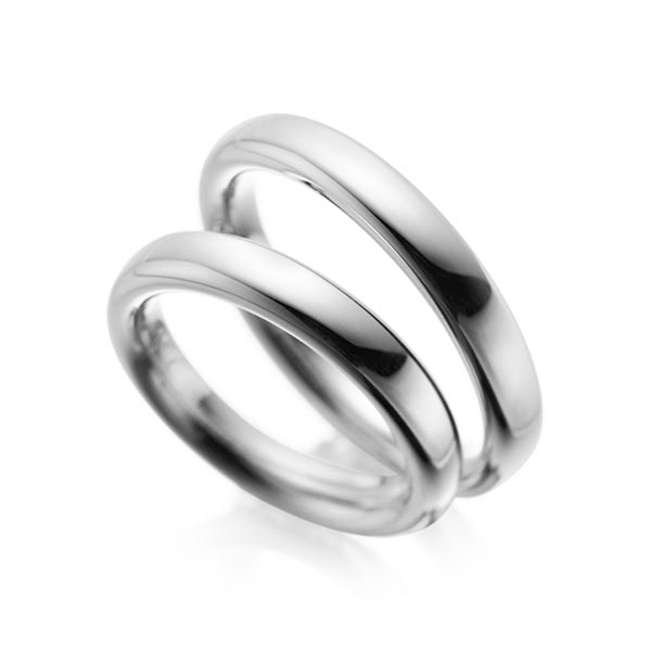 Set klassieke trouwringen in grijsgoud 14 kt. van acredo - A-1085-7