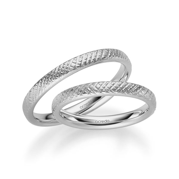 Set klassieke trouwringen in grijsgoud 14 kt. van acredo Set klassieke trouwringen in grijsgoud 14 kt. van acredo