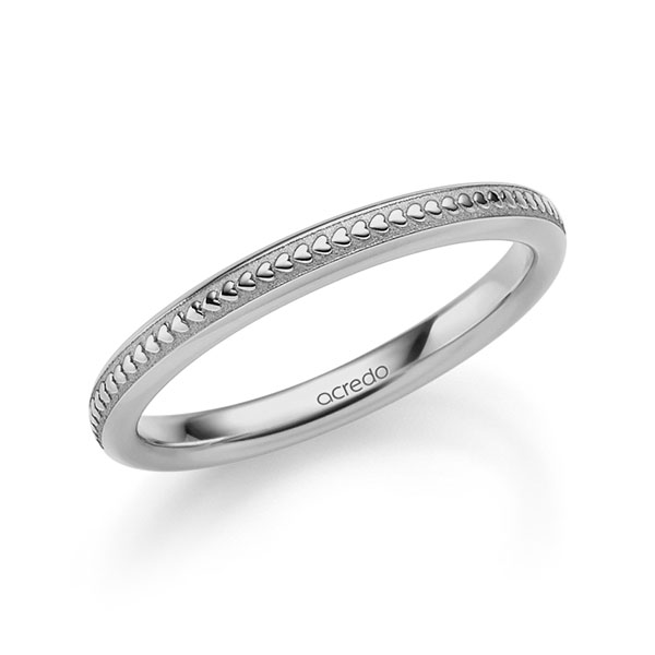 Set Klassieke trouwringen in grijsgoud 14 kt. van acredo