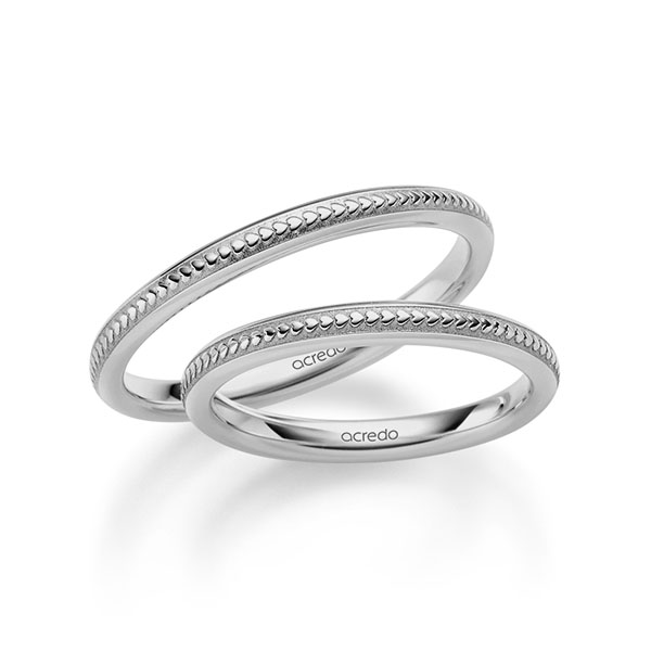 Set Klassieke trouwringen in grijsgoud 14 kt. van acredo Set Klassieke trouwringen in grijsgoud 14 kt. van acredo