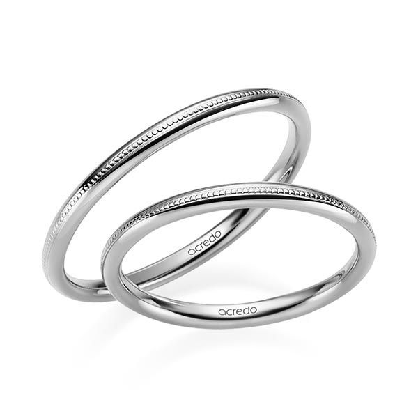 Set Klassieke trouwringen in grijsgoud 14 kt. van acredo Set Klassieke trouwringen in grijsgoud 14 kt. van acredo