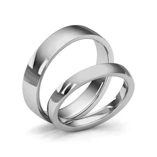 Set klassieke trouwringen in grijsgoud 14 kt. van Steinberg - Q-1430-5