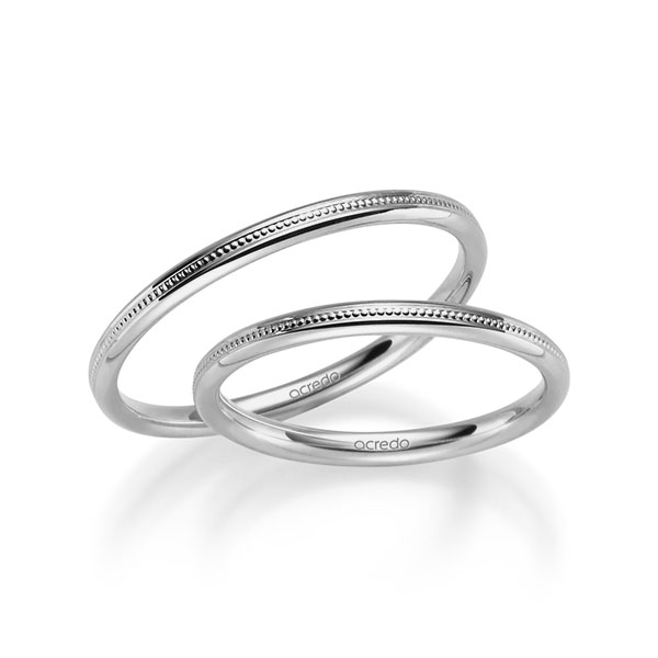 Set Klassieke trouwringen in palladium-zilver 800 van acredo - S-1270-2
