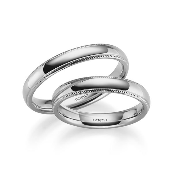 Set Klassieke trouwringen in palladium-zilver 800 van acredo - S-1273-5 Set Klassieke trouwringen in palladium-zilver 800 van acredo - S-1273-5