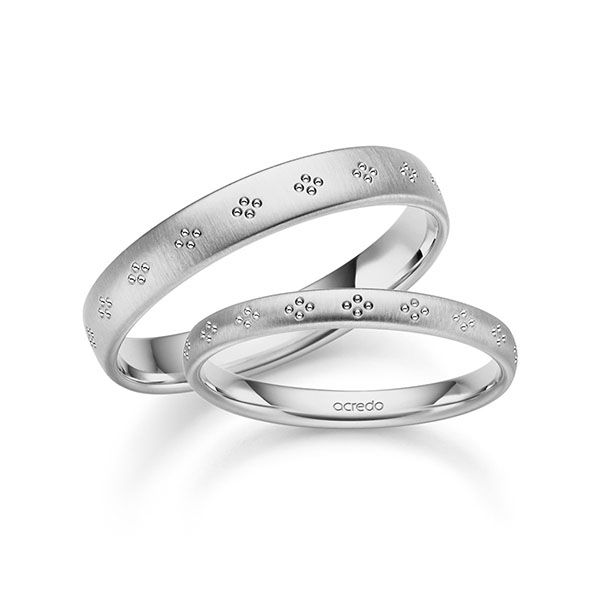 Set Klassieke trouwringen in palladium-zilver 800 van acredo - S-1502-2