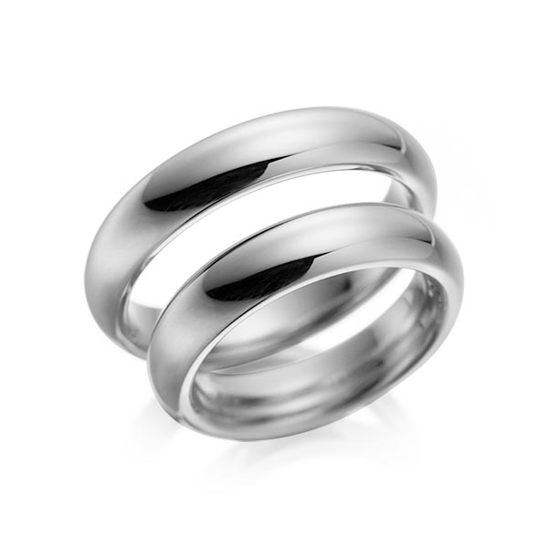 Set klassieke trouwringen in palladium 14 kt. van acredo - A-1079-5