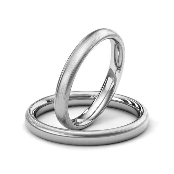 Set klassieke trouwringen in palladium 14 kt. van Merii