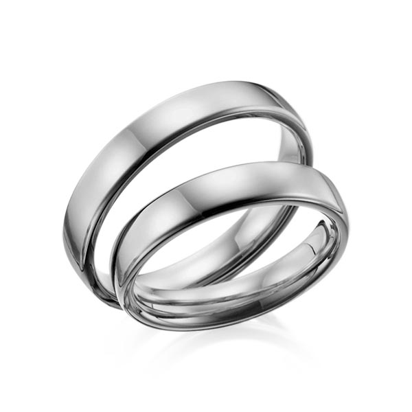 Set klassieke trouwringen in palladium 14 kt. van Steinberg - Q-1016-8