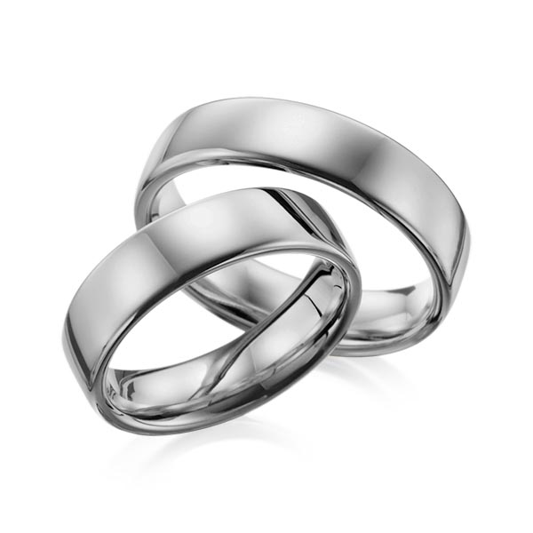 Set klassieke trouwringen in palladium 14 kt. van Steinberg - Q-1017-6