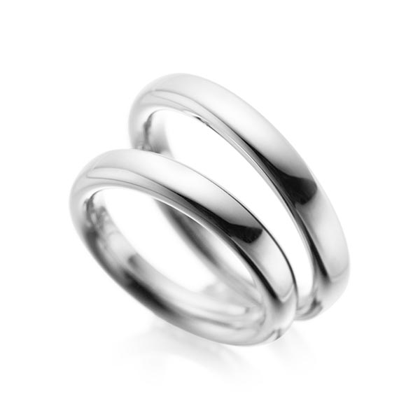 Set klassieke trouwringen in palladium 950 van acredo - A-1085-3