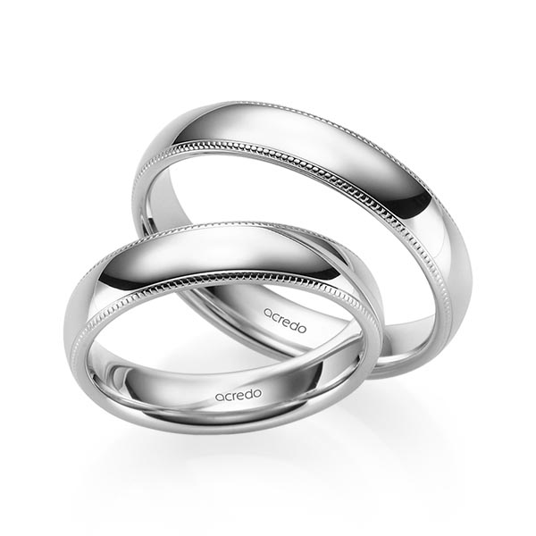 Set Klassieke trouwringen in platina-palladium 600 van acredo - S-1239-5