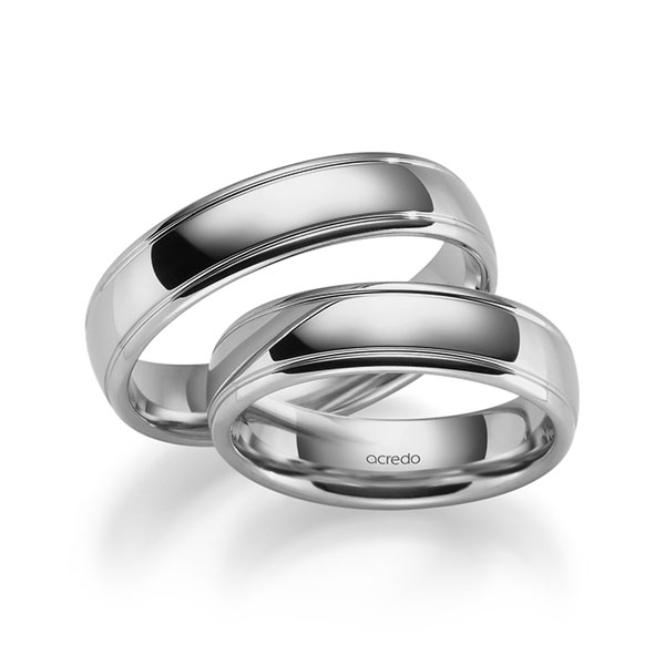 Set Klassieke trouwringen in platina-palladium 600 van acredo - S-1287-6 Set Klassieke trouwringen in platina-palladium 600 van acredo - S-1287-6