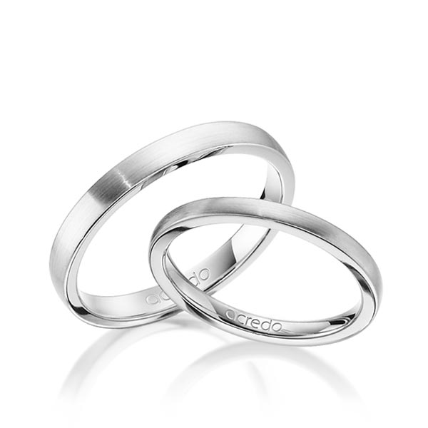 Set klassieke trouwringen in platina 950 van acredo - A-1407-7 Set klassieke trouwringen in platina 950 van acredo - A-1407-7