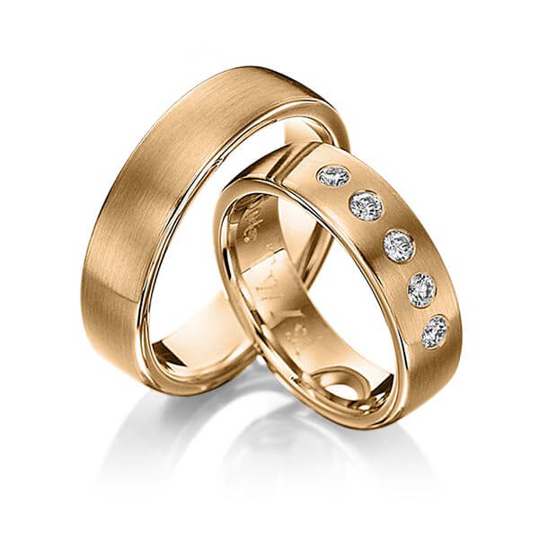 Set Klassieke trouwringen in ring roségoud 14 kt. inlay roségoud 14 kt. met in totaal 0,25 ct. Briljant tw/si van Eternal Touch - Y-1154-7 Set Klassieke trouwringen in ring roségoud 14 kt. inlay roségoud 14 kt. met in totaal 0,25 ct. Briljant tw/si van Eternal Touch - Y-1154-7