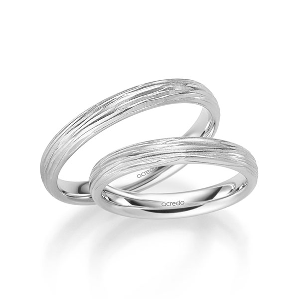 Set klassieke trouwringen in River platina 950 van acredo - A-2312-5