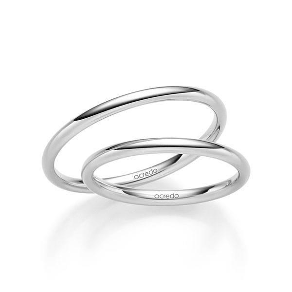 Set klassieke trouwringen in River platina 950 van acredo - S-1289-6 Set klassieke trouwringen in River platina 950 van acredo - S-1289-6