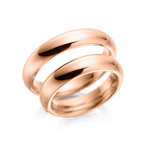 Set klassieke trouwringen in roodgoud 14 kt. van acredo - A-1079-2