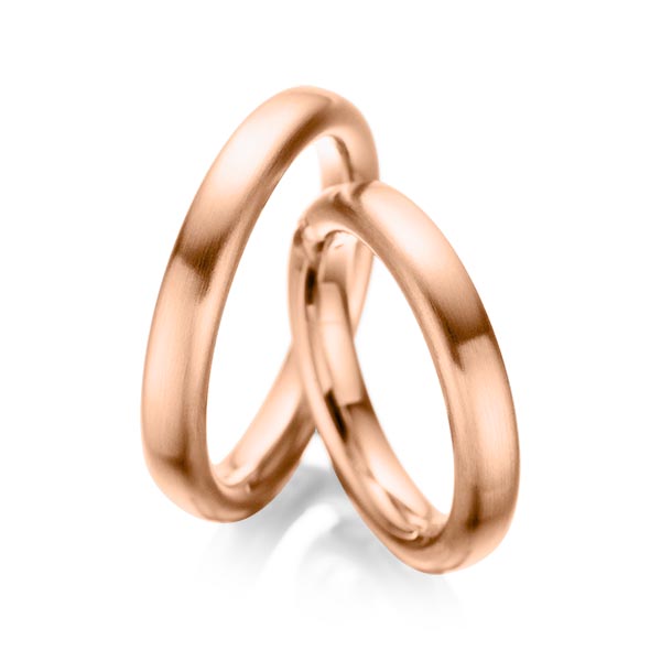 Set klassieke trouwringen in roodgoud 14 kt. van acredo - A-1082-7