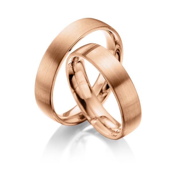 Set klassieke trouwringen in roodgoud 14 kt. van Steinberg - Q-1010-3