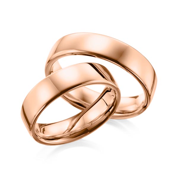 Set klassieke trouwringen in roodgoud 14 kt. van Steinberg - Q-1017-3