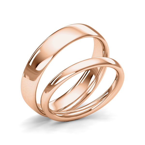 Set klassieke trouwringen in roodgoud 14 kt. van Steinberg - Q-1429-4