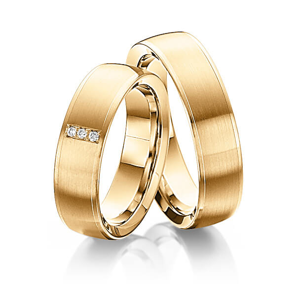 Set klassieke trouwringen in roségoud 14 kt. met in totaal 0,03 ct. Briljant tw/si van Eternal Touch - Y-1302-7